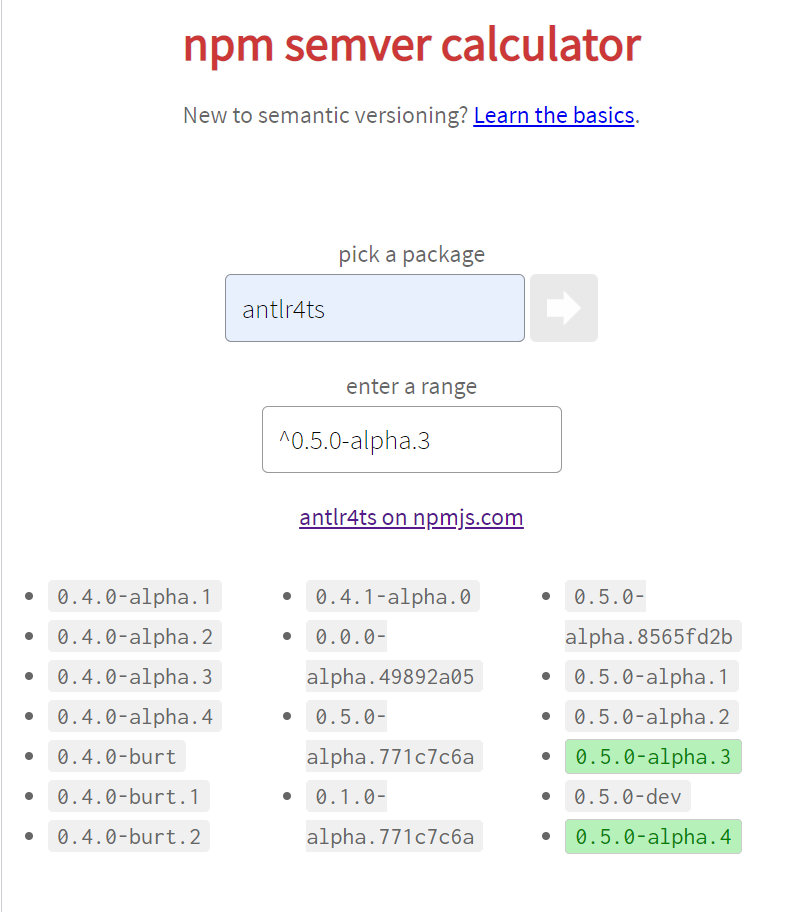 antlr4ts-version-semver-of-npm.png